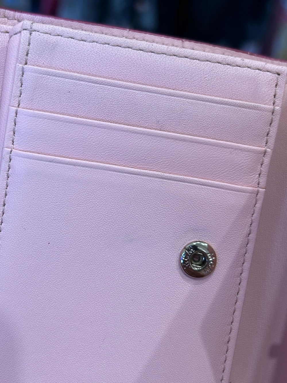 MCM Visetos Leather Colorblock Love Letter Mini Card Case - Picture 13 of 14
